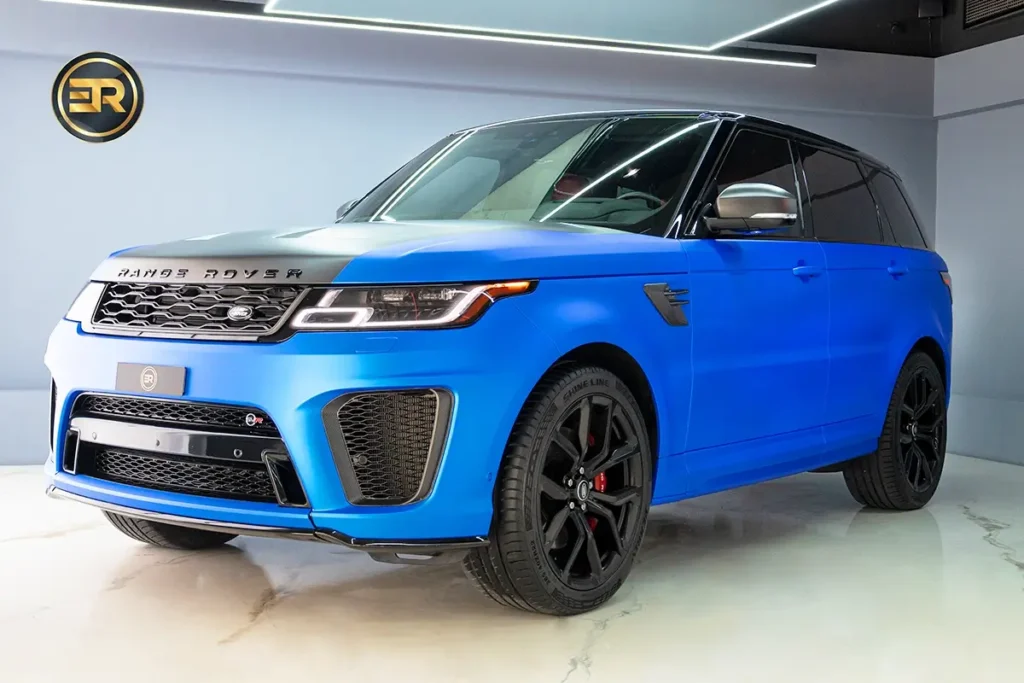 Rent Range Rover SVR Blue in Dubai